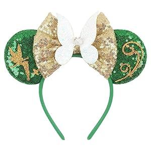 Shiny Mouse Ears Headband, Elf Ears with Sparkly Bow Princess Headwear Decoration Hair Accessorie... | Amazon (US)
