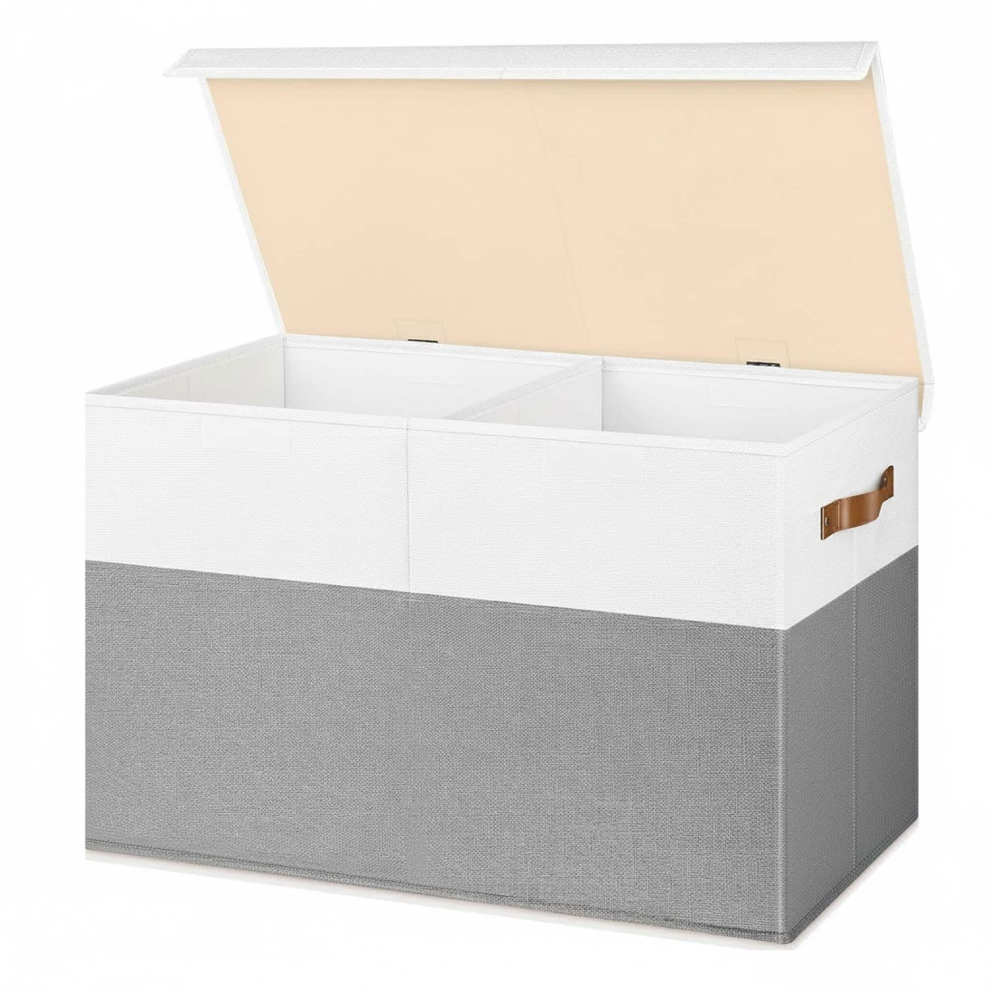 Aoibox Large Toy Box Collapsible Storage Chest with Lid and Divider 1 Piece 25 x 13 x 16 Inch 85L Kids Organizer Bin for Toys Clothes Nursery in Gray | Lowe's