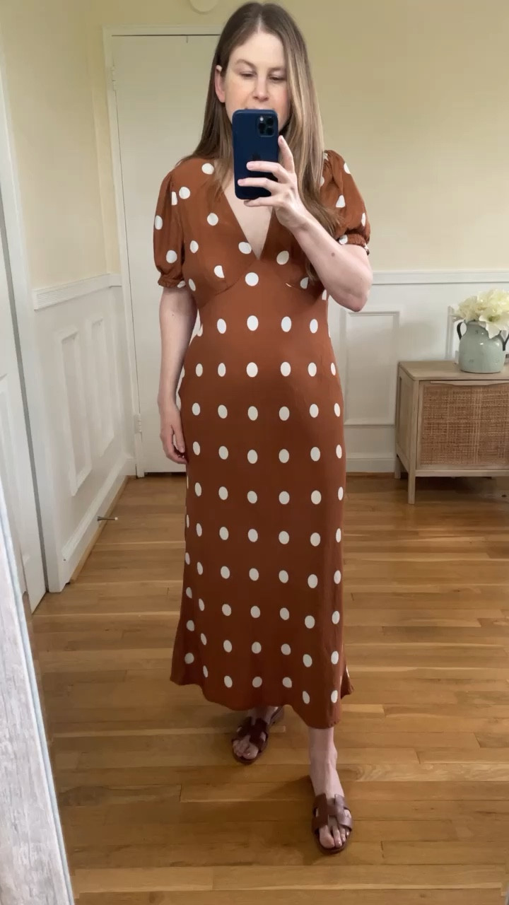 This $35 dress is perfect for so many things! Wear with sandals like I am, wear to a wedding, wear to an engagement party, or throw on sneakers and wear it to your weekend lunch! Dress, polka dot dress

#LTKSeasonal #LTKstyletip #LTKunder50