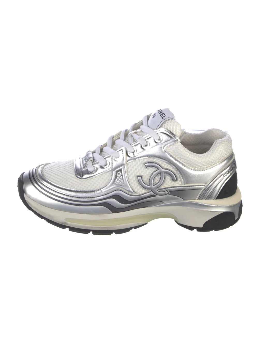 Interlocking CC Logo Calfskin Sneakers | The RealReal