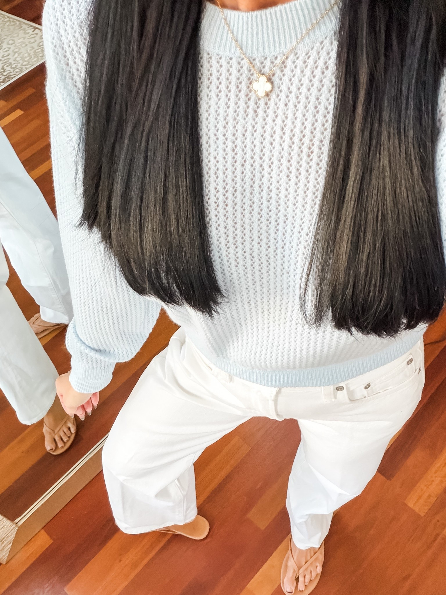 Such a cool crochet like sweater 
Small
25 denim
@Aritzia 

#LTKootd #LTKSeasonal #LTKOver40