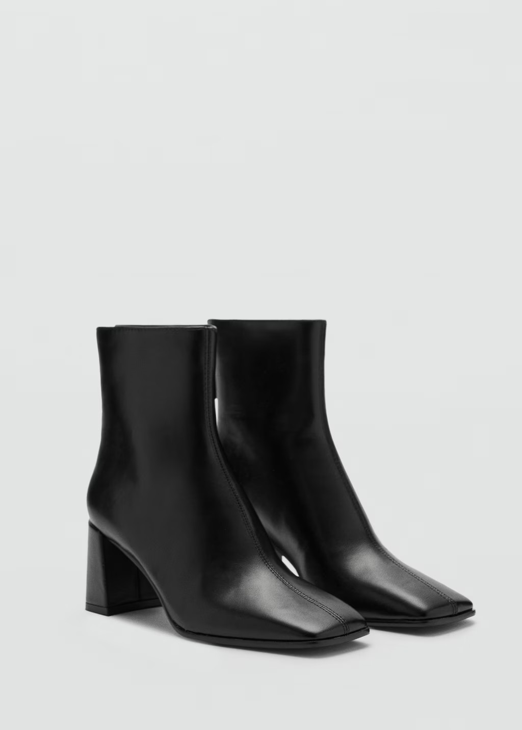 Block ankle boots with square toe black - Woman - 6½ - MANGO | Mango (US/MX/AU)