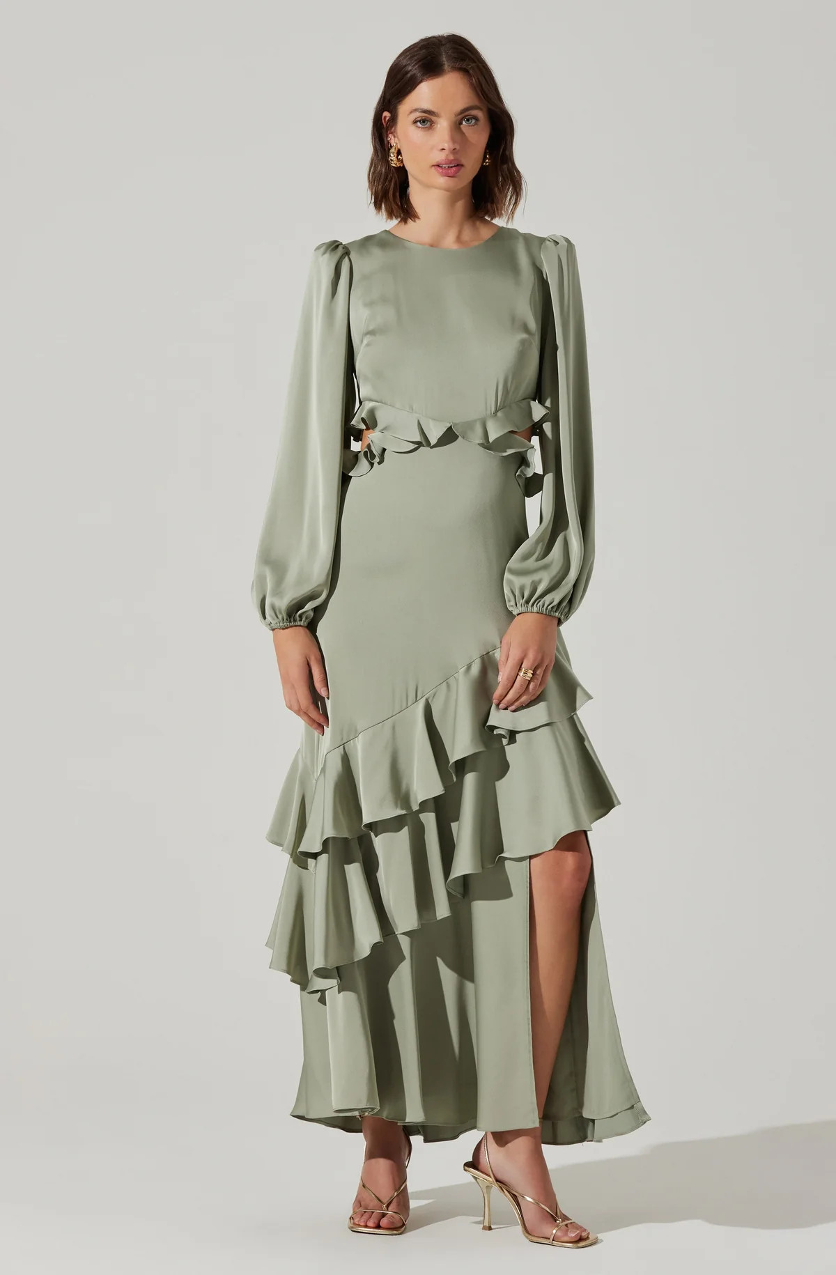 Biella Ruffle Detail Maxi Dress | ASTR The Label (US)