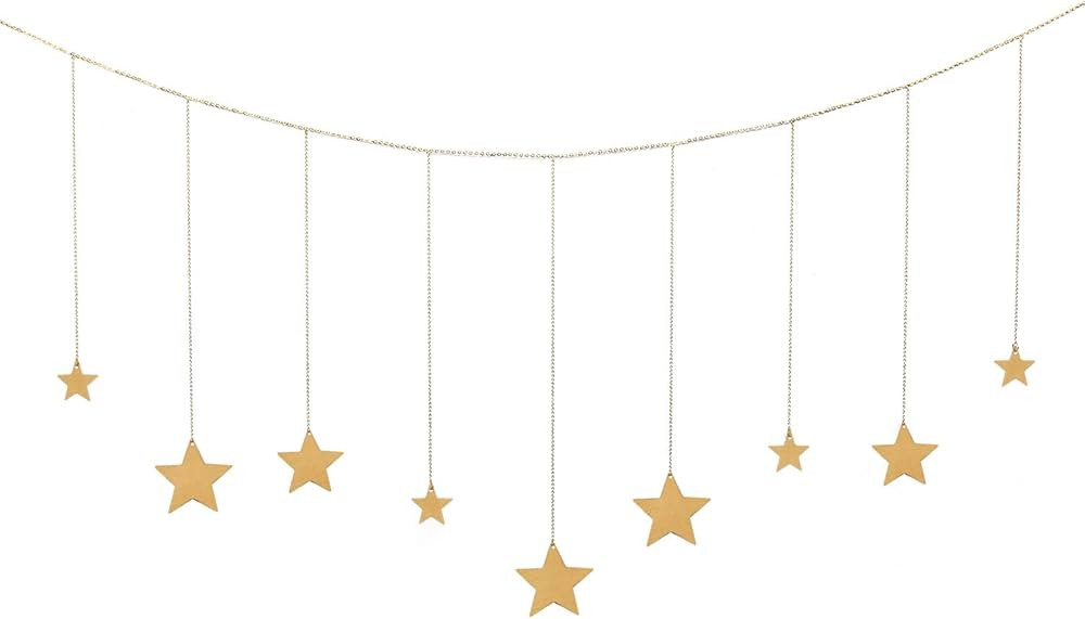 OCIOLI Stars Garland with Chains Boho Hanging Ornaments Art Room Decor for Wedding Home Office Nu... | Amazon (US)
