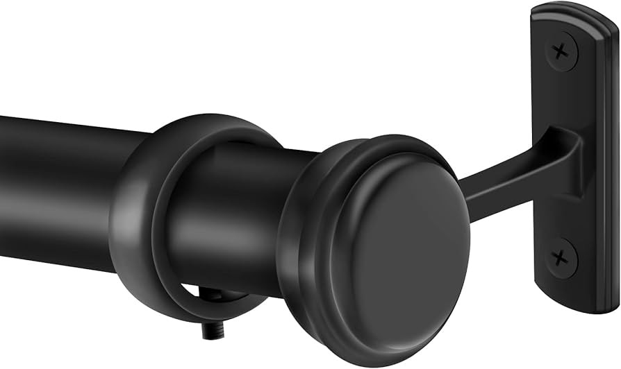 Curtain Rods, 1 Inch Curtain Rods for Windows 144 to 168, Black Curtain Rod, Hanging Curtain Rod ... | Amazon (US)