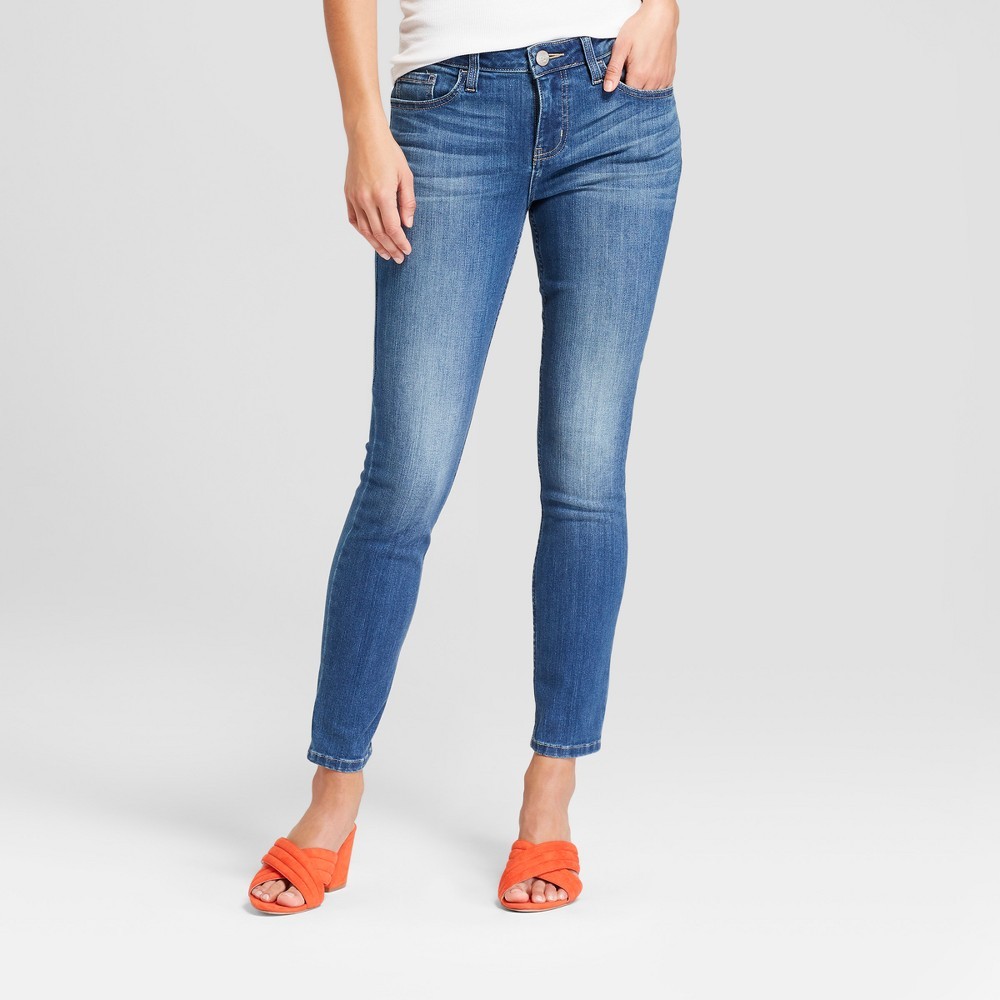 Women's Mid-Rise Skinny Ankle Jeans - Crafted by Lee Medium Wash 6, Blue | Target