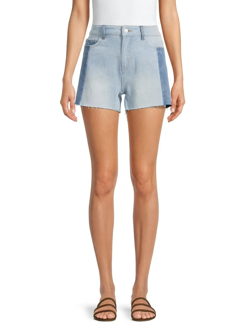 Time and Tru Women's Patchwork Fashion Denim Shorts | Walmart (US)