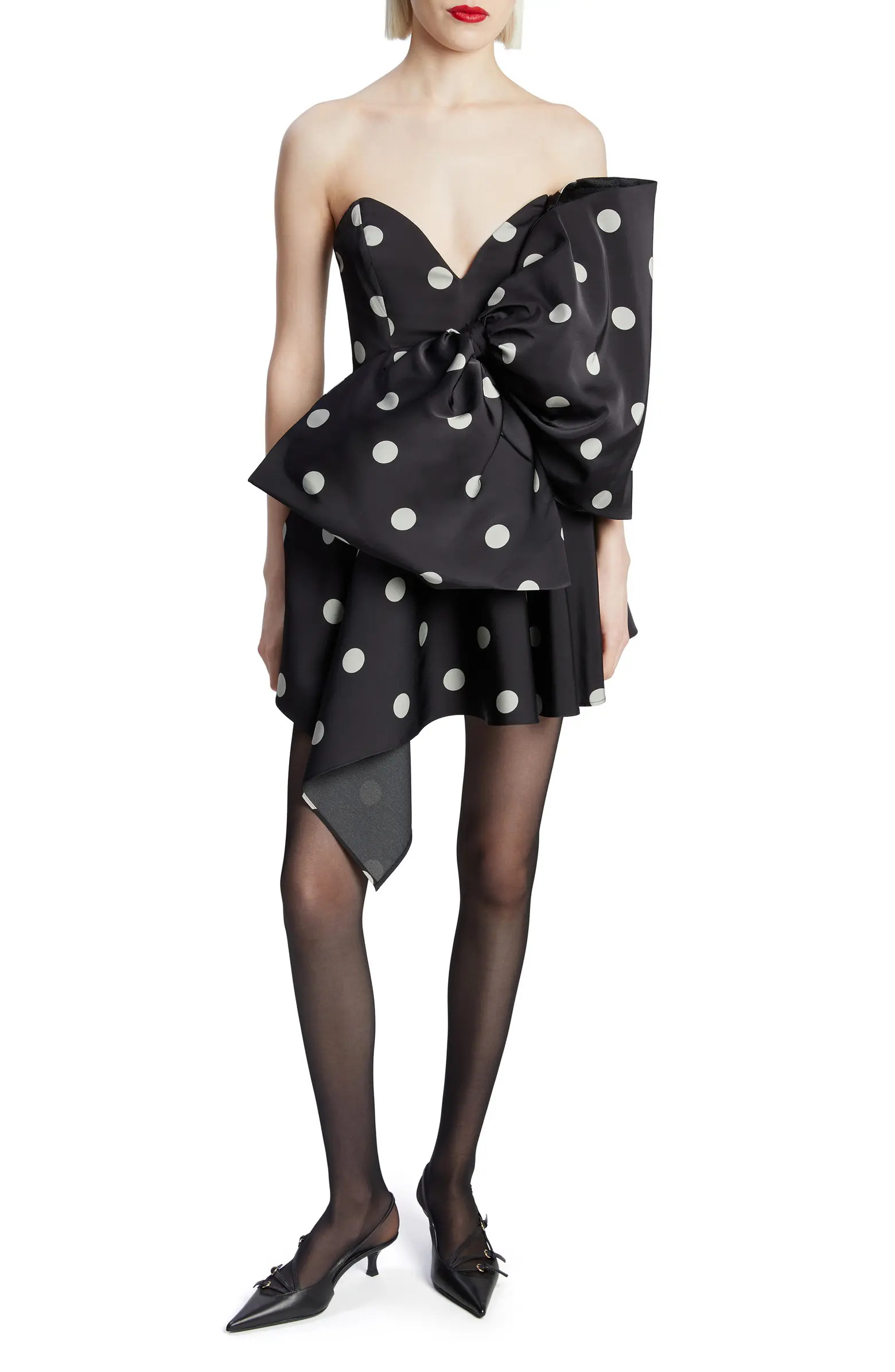 Brydie Polka Dot Strapless Bow Minidress | Nordstrom