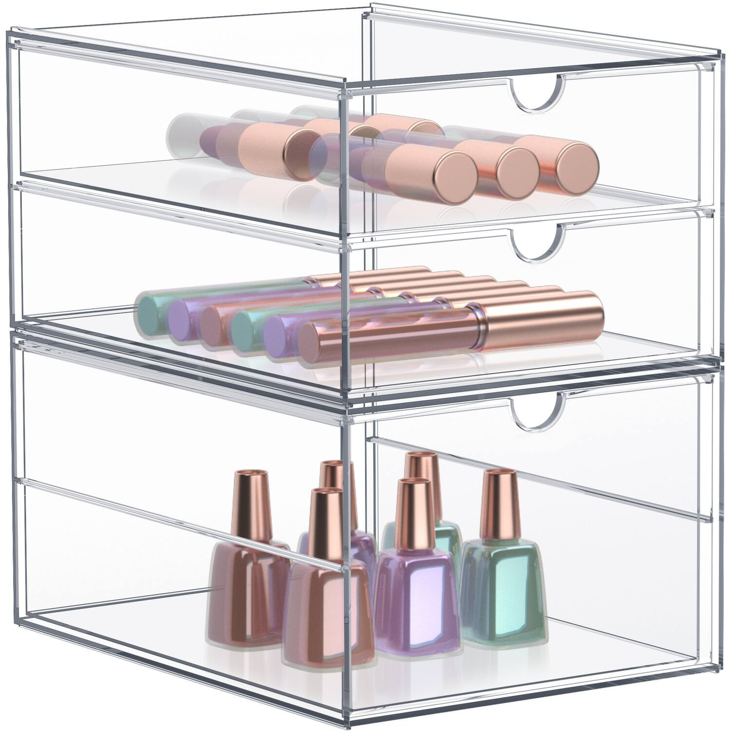Sorbus - Makeup Organizer With 3 Drawers, Acrylic Drawer Organizer for Makeup, Office Organization and Storage - Clear | Best Buy U.S.