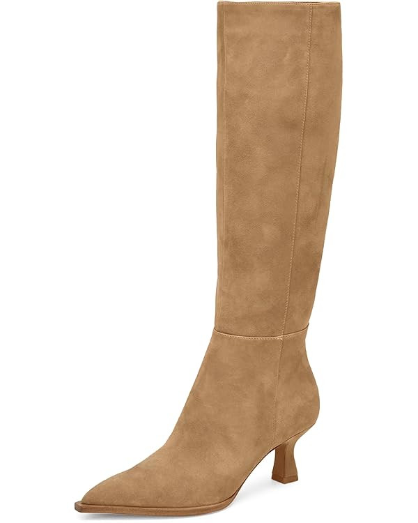 MUCCCUTE Knee High Boots for Women Tall Boots Kitten Heel Pointed Toe Slip On Comfort Fall Long B... | Amazon (US)