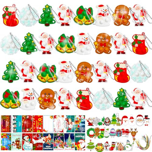 Christmas Party Favor for Kids: Stocking Fillers Pop Keychain - Christmas Eve Box Fillers Party Favours for Children- Fidget Toys Gifts for Boys and Girls | Amazon (US)