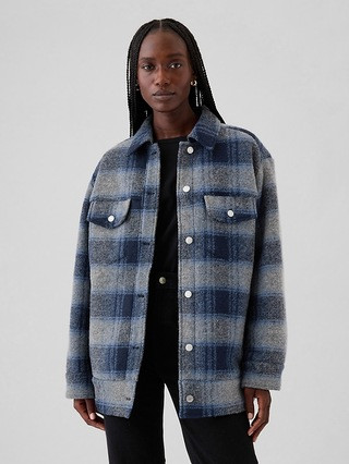 Wool Boyfriend Shirt Jacket | Gap (US)
