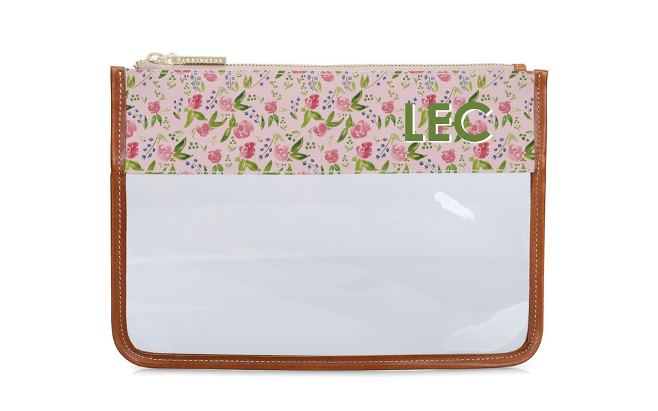 Clear Katie Pouch - Monogram Stripe | Barrington Gifts