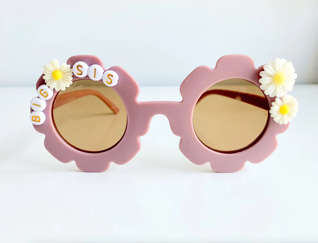Big Sister Sunglasses, Big Sister Gift, Personalized Sunglasses, Daisy Sunglasses, Flower Sunglas... | Etsy (US)