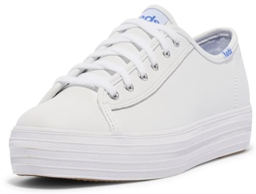 Keds Triple Kick Leather, Sneaker Womens, White, 10.5 Medium | Amazon (US)