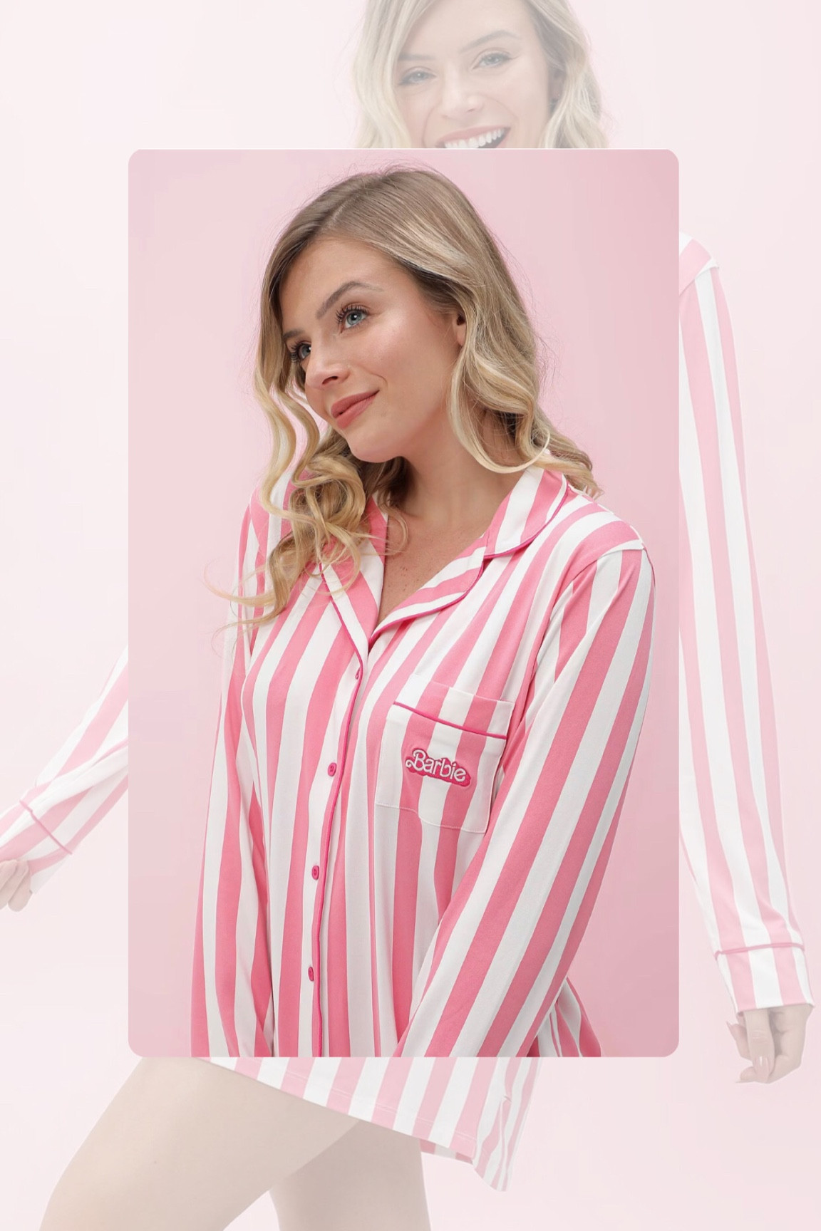 "✨💕 Brincando de ser a Barbie com essa camisola americana listrada rosa! 🎀💖 

Essa estampa icônica faz sentir-se como se estivesse vivendo em um mundo de fantasia. 

Quem mais adora se vestir com peças divertidas e cheias de estilo?

#LTKbrasil #LTKeurope #LTKbeauty