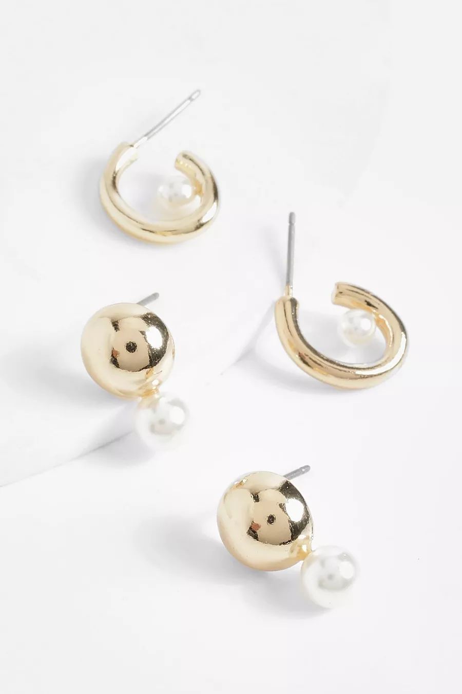 Pearl Detail 2 Pack Earrings | boohoo (US & Canada)