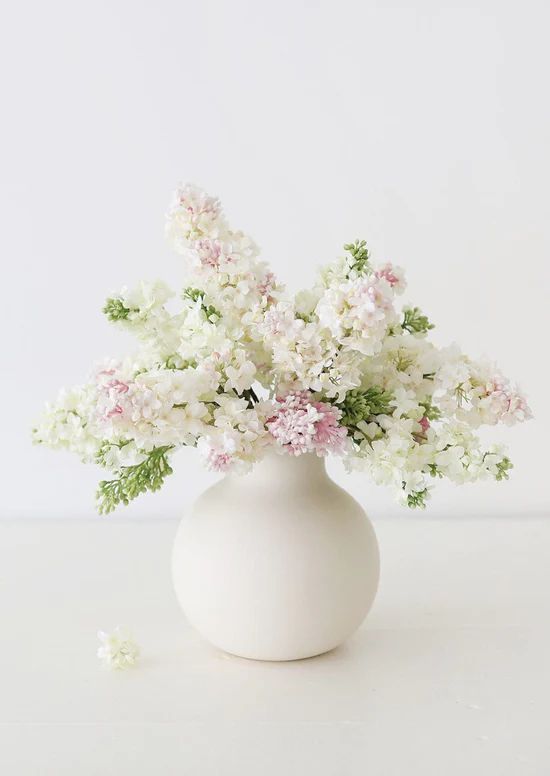 Afloral Creamy White Round Ceramic Vase - 8" | Afloral (US)