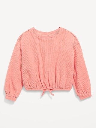 Cozy Long-Sleeve Tie-Front Top for Toddler Girls | Old Navy (US)