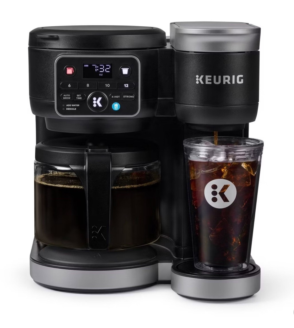 Good Morning! For anyone who may be in the market for one, or is looking for an excellent gift for a coffee fan, Target has their Keurig K-Duo Hot & Iced Single-Serve & Carafe Coffee Maker on MAJOR sale today! 50% Off today - the lowest I’ve EVER seen this offered at, and it has dual functionality for both drip coffee and k-cups ☕️ 

#LTKHome #LTKSaleAlert #LTKGiftGuide