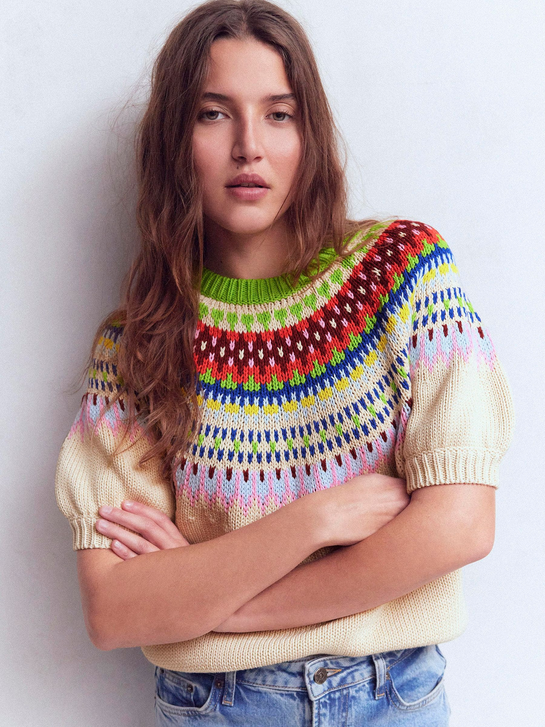 Boden Boden Cream Margot Puff Sleeve T-Shirt | Next US