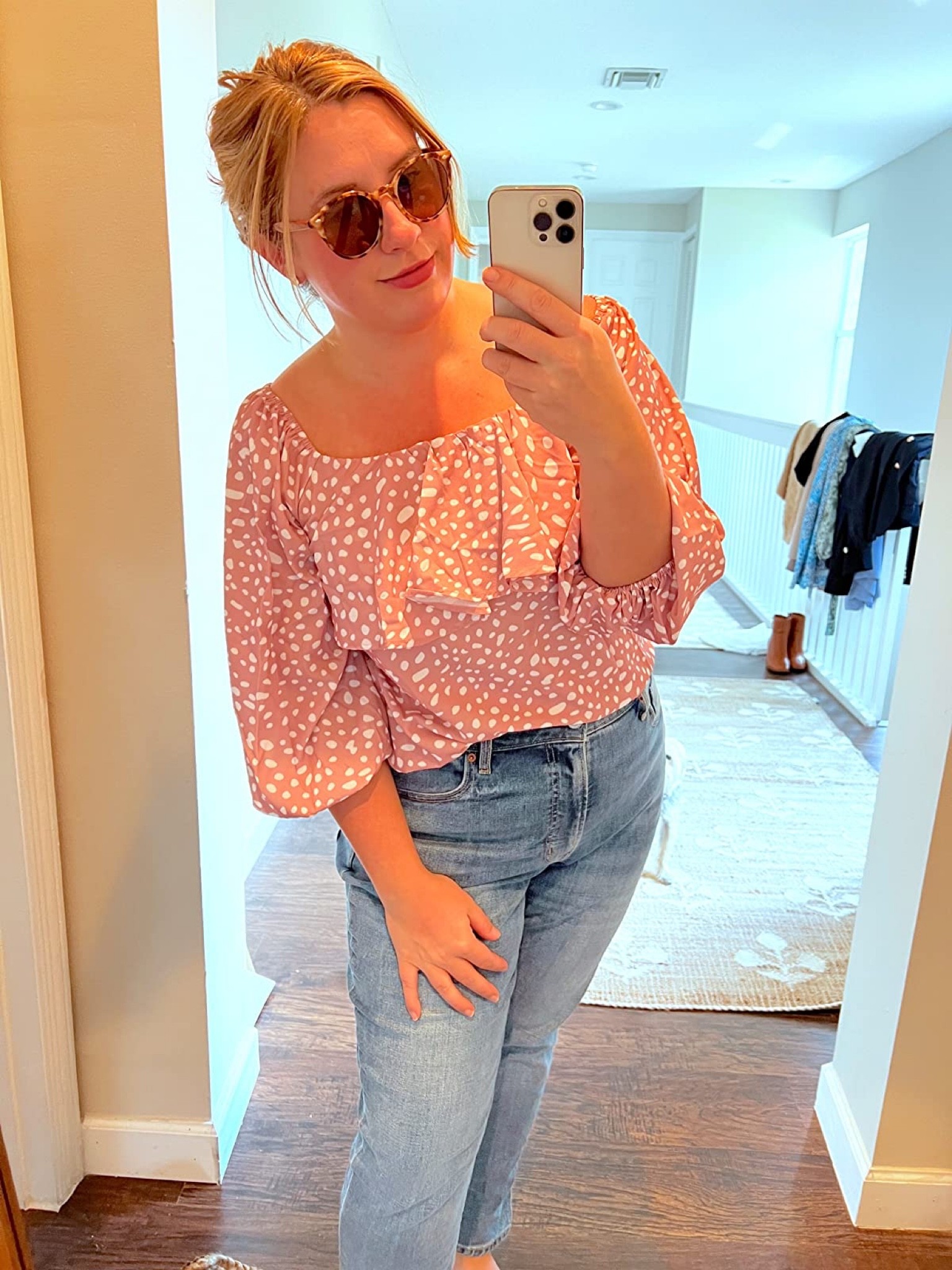 Casual top
Mid size style
Jeans 

#LTKstyletip #LTKunder50 #LTKcurves