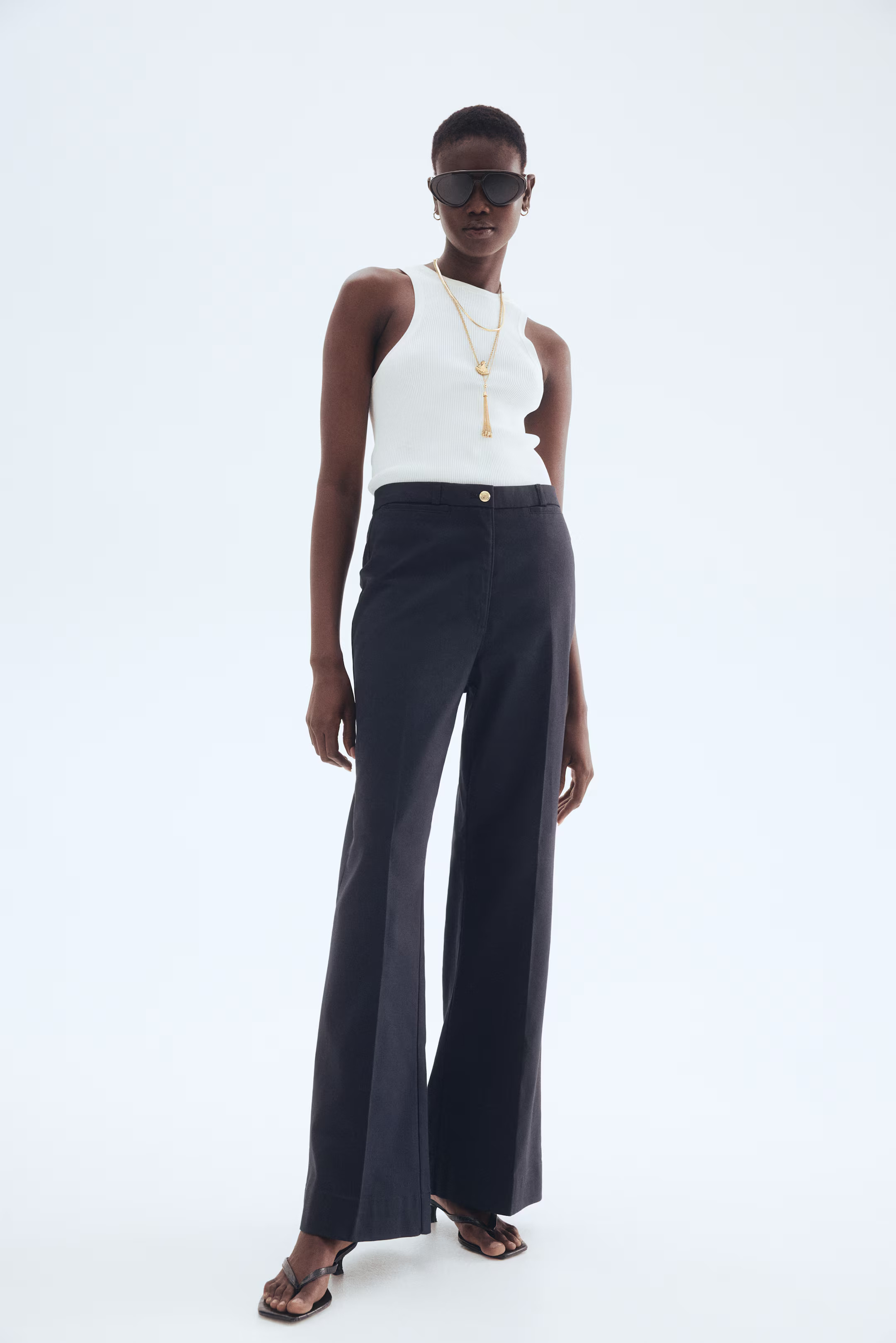 Flared twill trousers | H&M (US + CA)