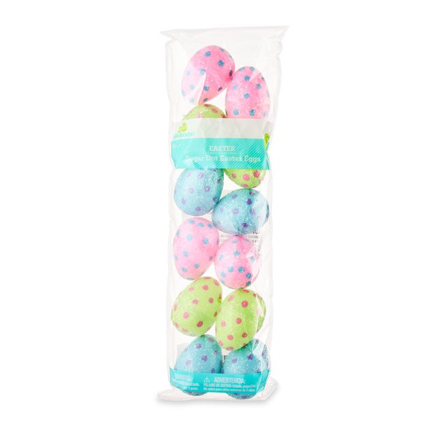 Way To Celebrate Easter 43 MM Sugar-Textured Polka Dot Plastic Easter Eggs, 12 Count - Walmart.co... | Walmart (US)