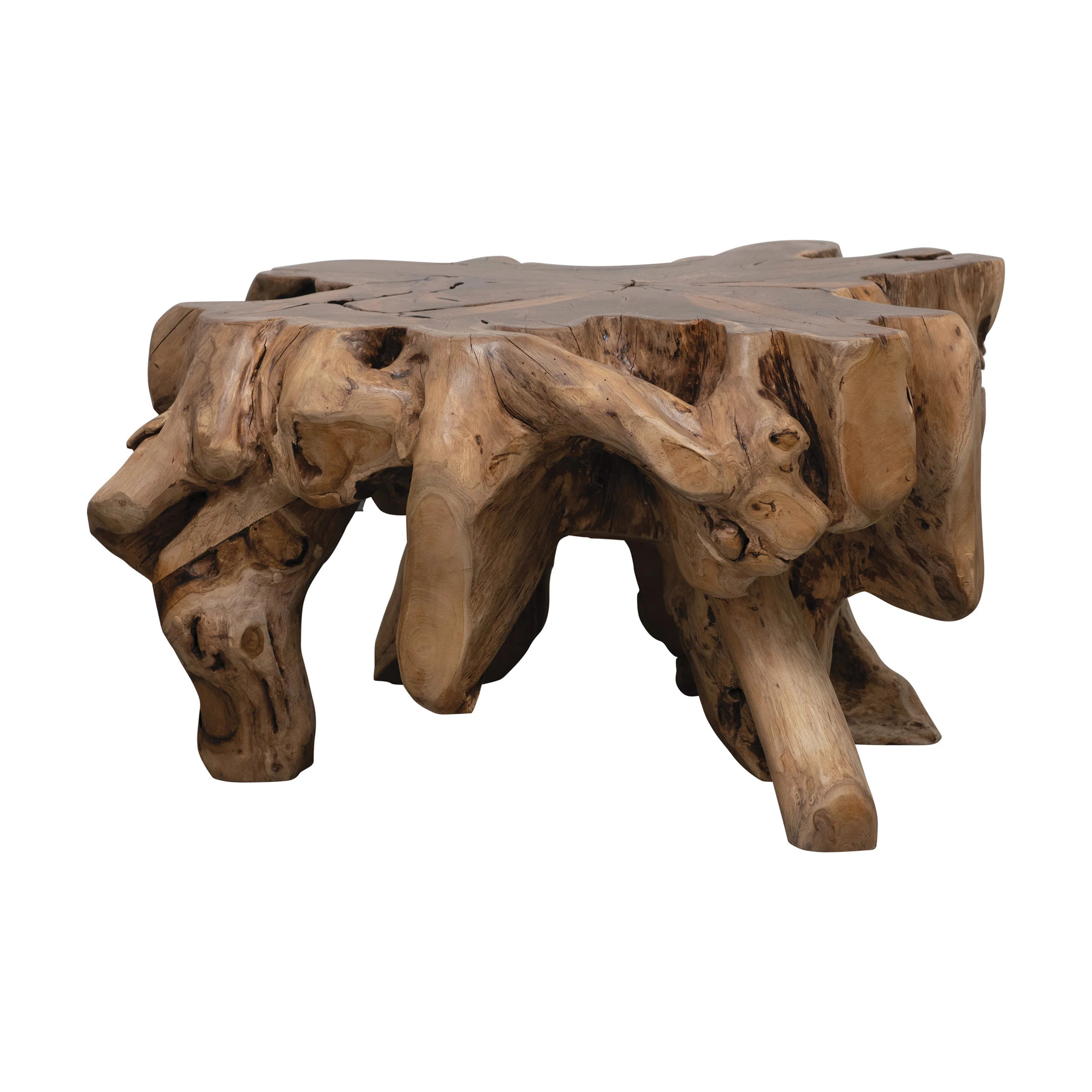 Bisbee Natural Round Wood Coffee Table, Brown | Wayfair North America
