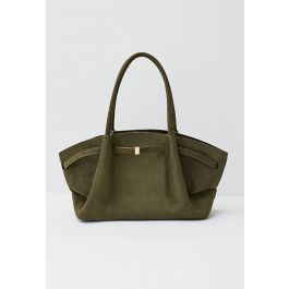 Versatile Supple Faux Suede Tote Bag in Emerald | Chicwish