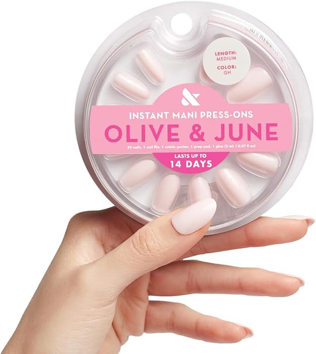 Olive & June Instant Mani Press-On Nails (Glue) | 42 Fake Nails, 21 Sizes | Non-Toxic Long-Lastin... | Amazon (US)