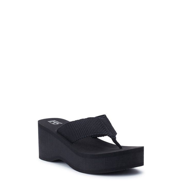 No Boundaries Women's Wedge Thong Sandals | Walmart (US)