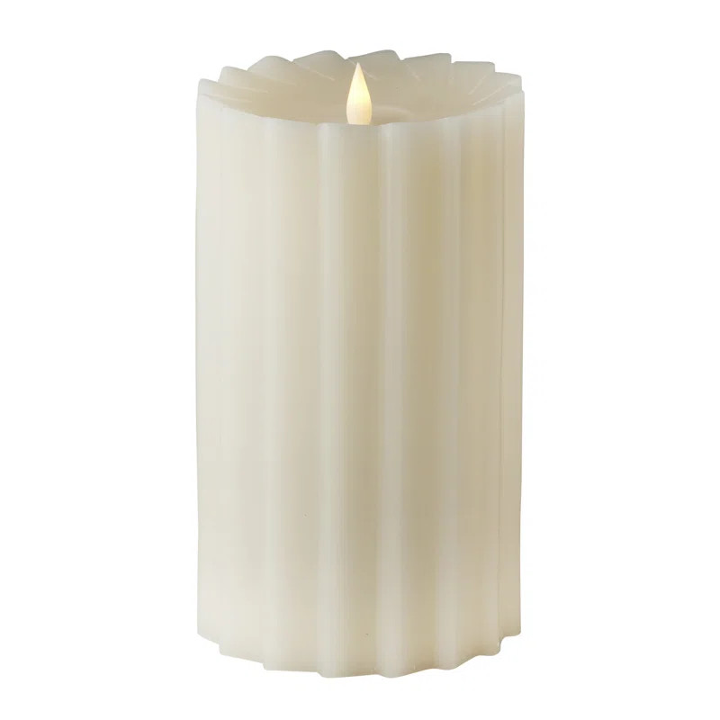 Sutton Real Wax Flickering Flameless Battery Powered LED Pillar Candle | Wayfair North America