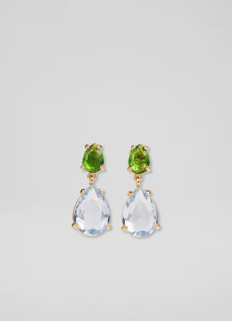 Hyacinth Green and Blue Crystal Drop Earrings | L.K. Bennett (UK)