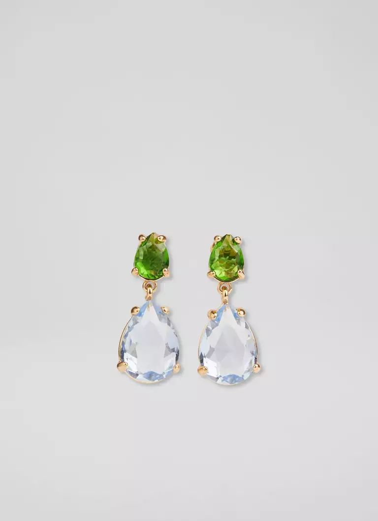 Hyacinth Green and Blue Crystal Drop Earrings | L.K. Bennett (UK)