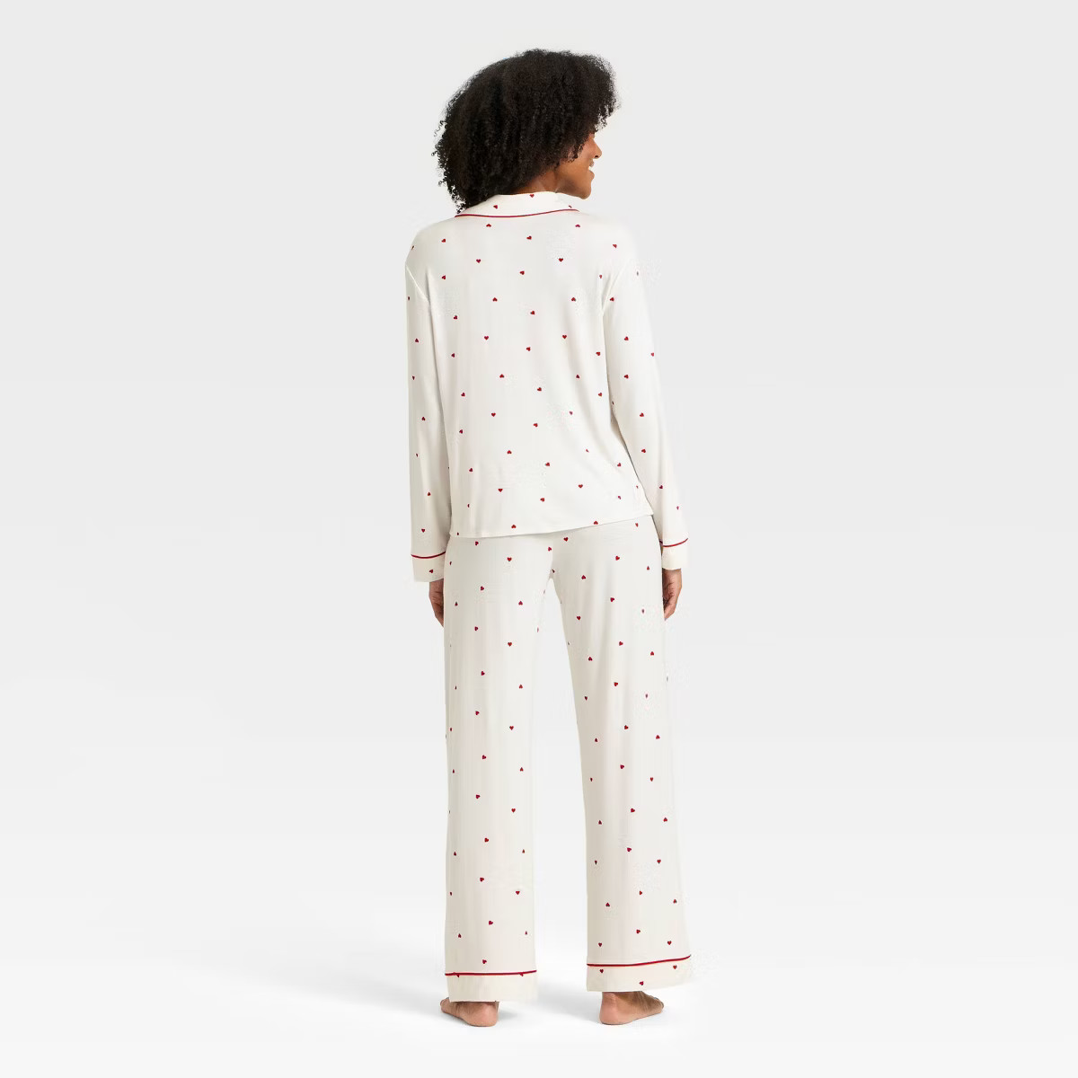 Women's Cloud Knit Modal Long Sleeve Notch Collar Top and Pants Pajama Set - Auden™ | Target