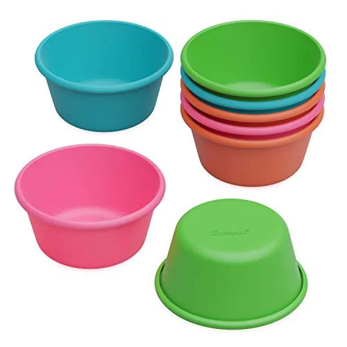 Bakerpan Silicone Mini Cake Pan, Large Muffin Cup, 3 1/2 Inch Baking Cups, Set of 8 | Walmart (US)