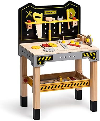 ROBUD Wooden Tool Workbench Toy for Kids & Toddlers, Pretend Play Tool Toy Gift for Boys Girls | Amazon (US)