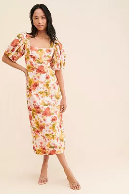 Moon River Square Neck Puff-Sleeve Dress | Anthropologie (US)