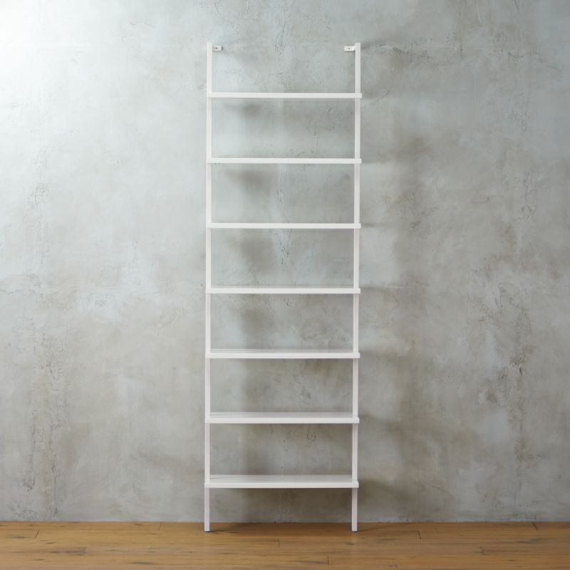 Stairway White Wall-Mounted Bookcase - 96" Height + Reviews | CB2 | CB2
