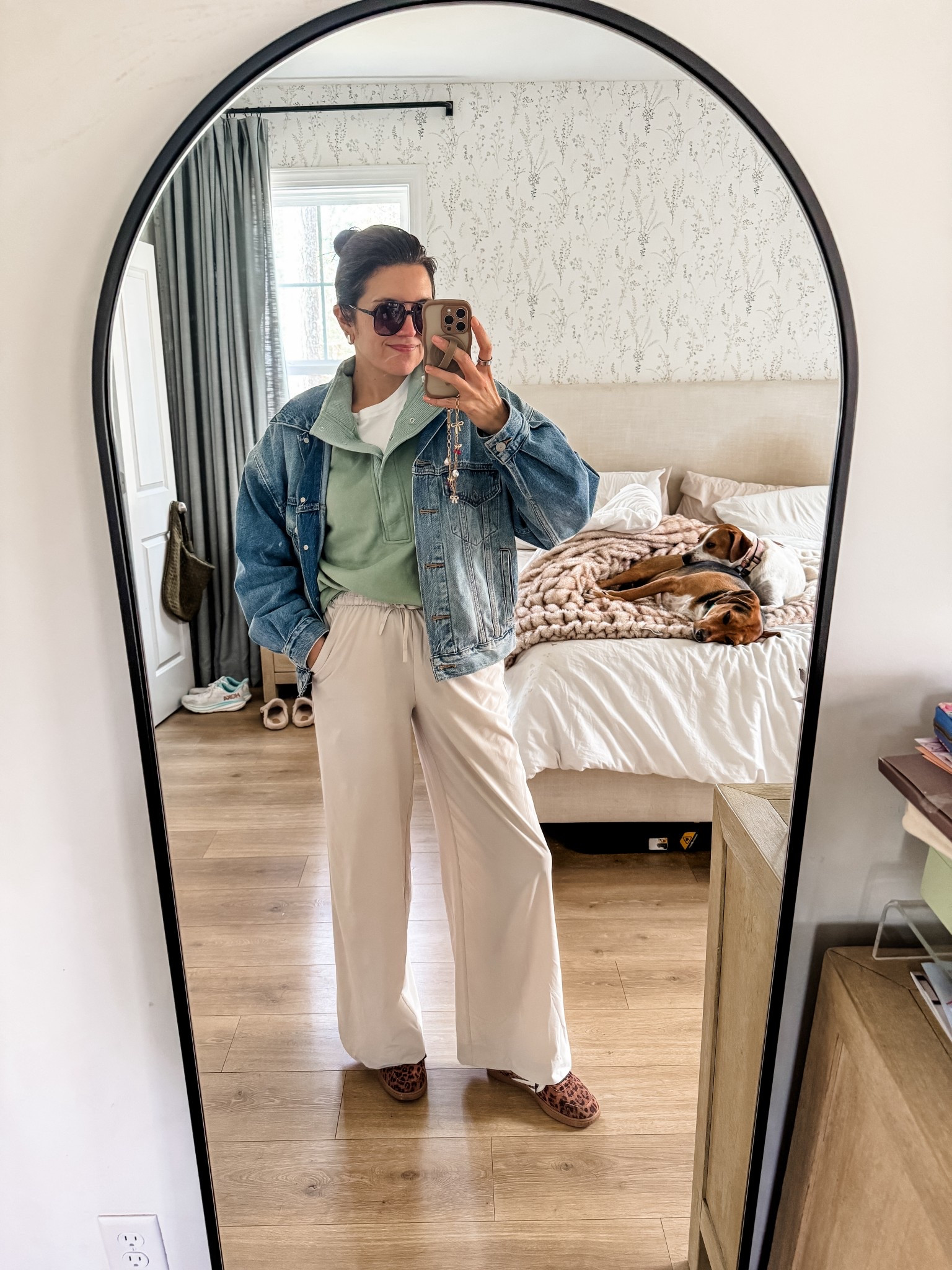 Outfit of the day! Cool mom errands outfit. Medium pullover, small tee, small pants, leopard sneakers fit tts. I’m 5’7"

#LTKTall #LTKootd #LTKOver40