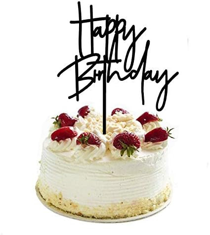 DIY Happy birthday Cake Topper Black Acrylic | Amazon (US)