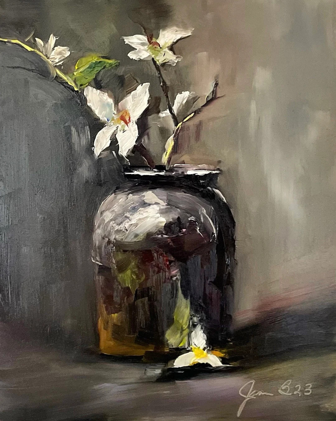 Art Original Oil Painting Still Life Crock and Stems Canvas Board 8X10 - Etsy | Etsy (US)