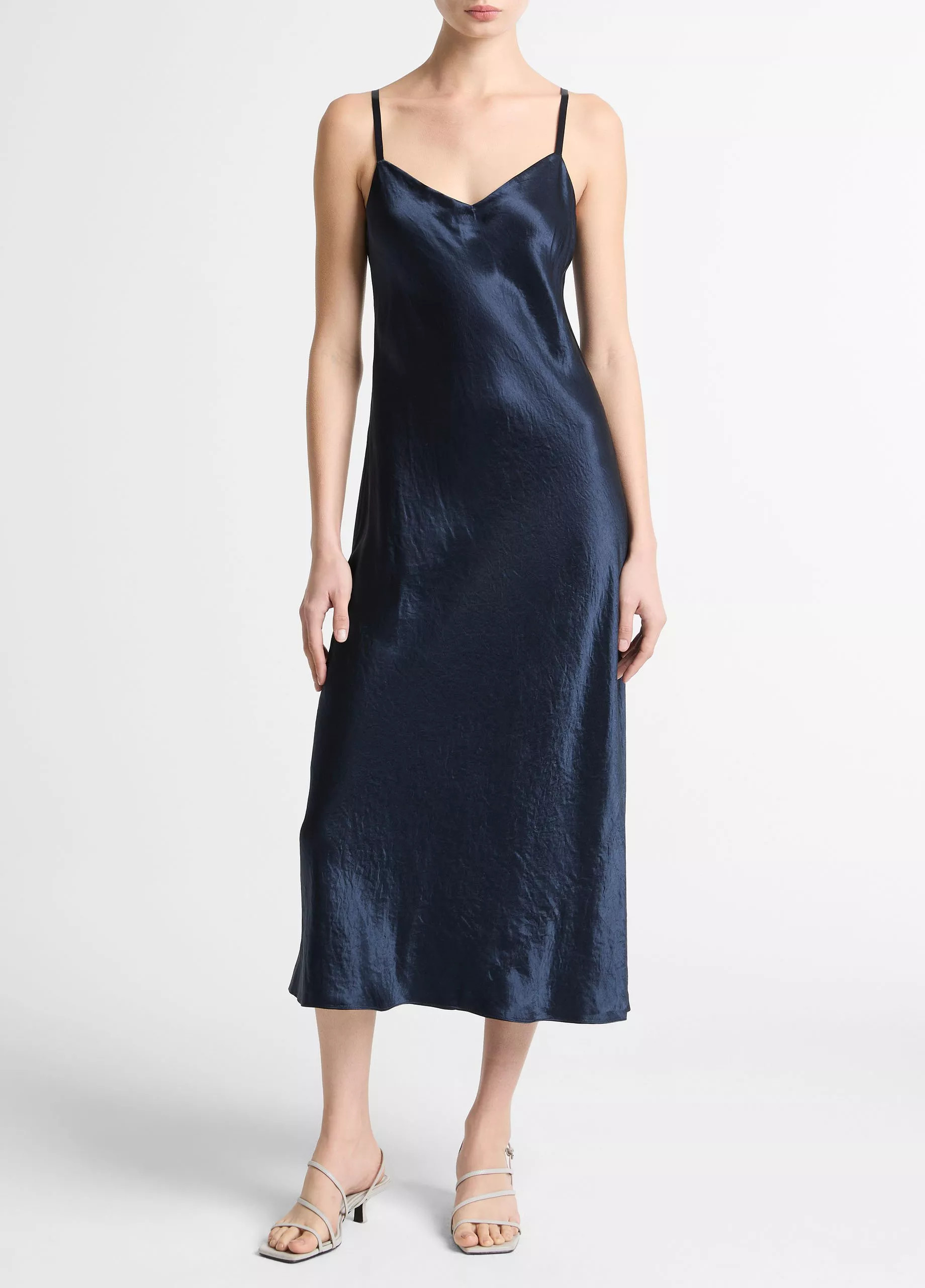 Satin V-Neck Slip Dress | Vince LLC