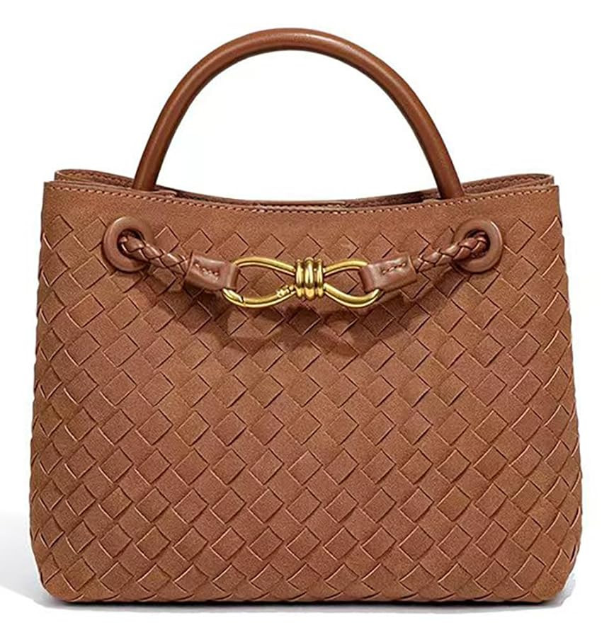 Suede Woven Tote Bag for Women PU Leather Hobo Bags Casual Crossbody Purse Shoulder Satchel Bag T... | Amazon (US)