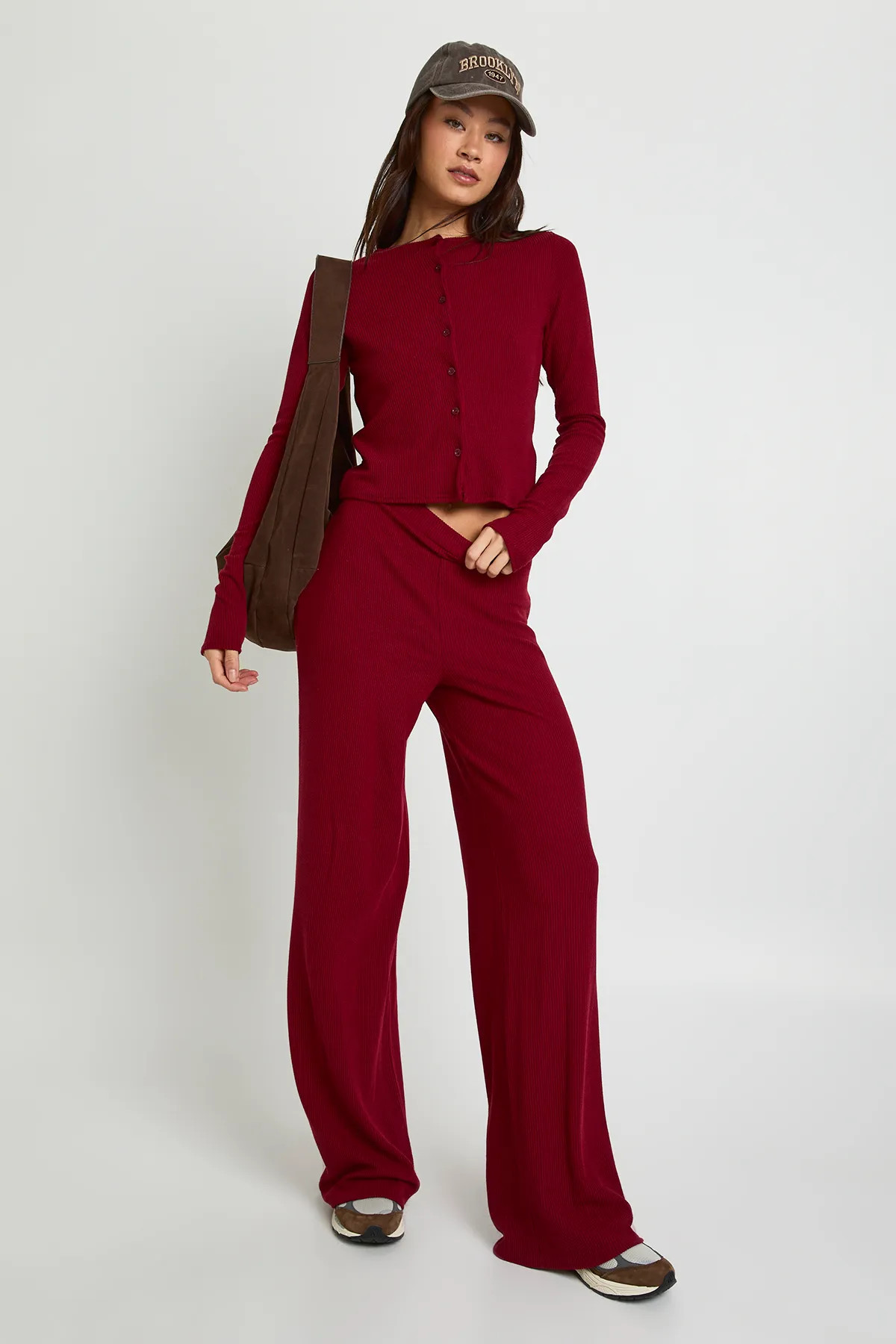 Tall Crinkle Cardigan & Wide Leg Trouser Set | Boohoo.com (UK & IE)