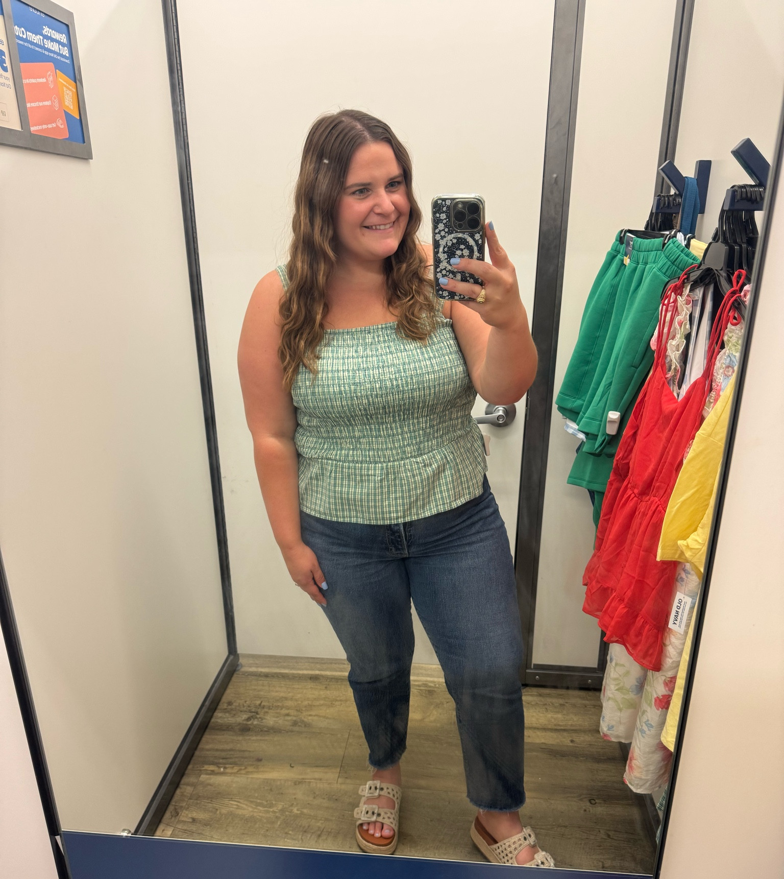 Wearing an xl in this green old navy tank. A size 16 in these old navy jeans. Finished the look with Walmart sandals. 

#LTKPlusSize #LTKootd #LTKMidsize