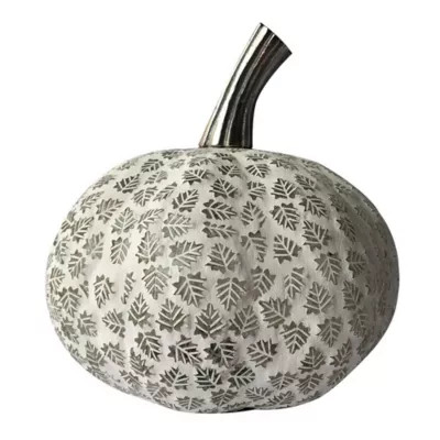 Bee & Willow™ Home 8.5-Inch Mosaic Leaf Glass Pumpkin Decoration in White | Bed Bath & Beyond