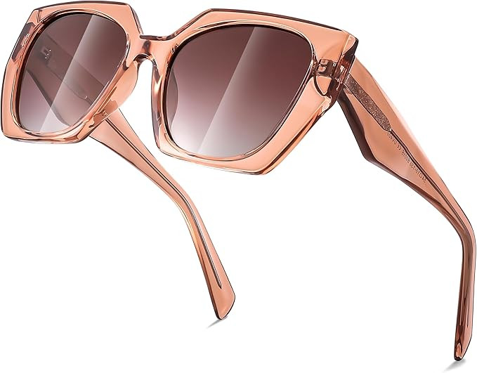 FEISEDY Trendy Polarized Sunglasses, Oversized Irregular TR Frame for Women Men, Retro Shades UV4... | Amazon (US)
