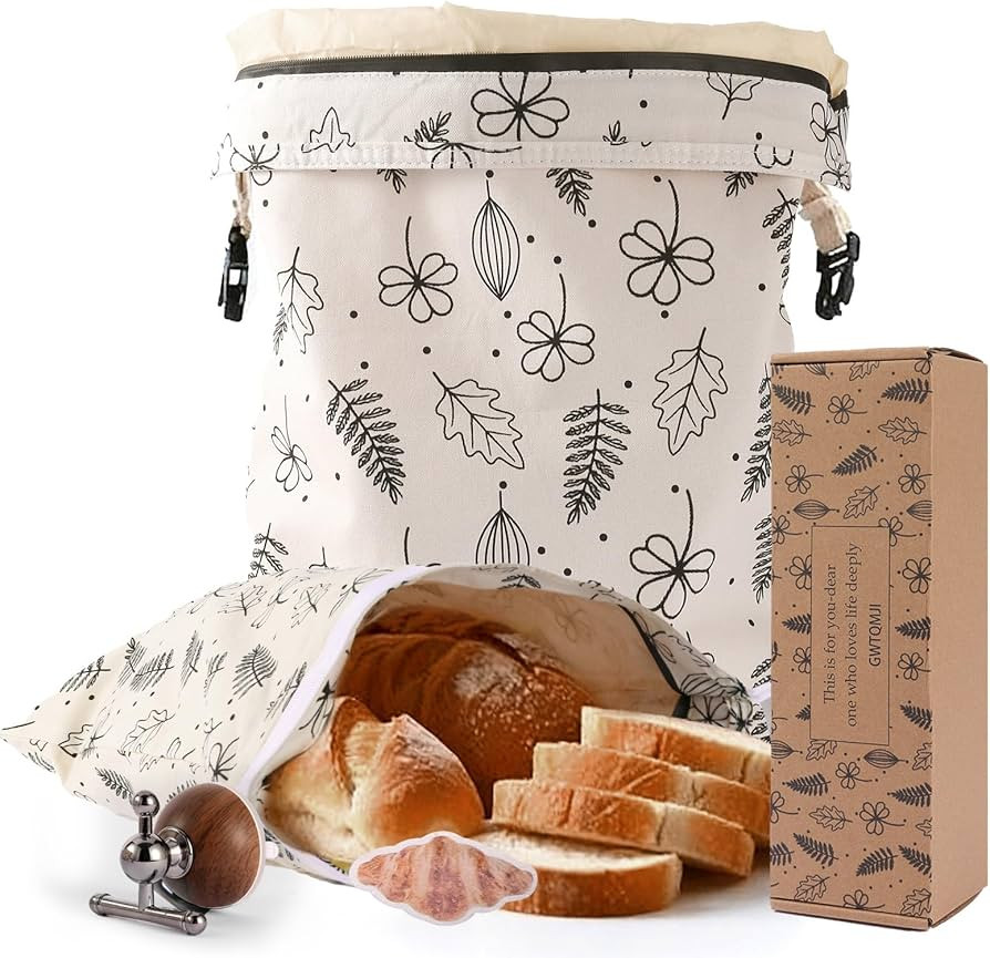 2Pcs Reusable Beeswax Bread Bags for Homemade Bread Sourdough for Keep Fresh Freezer Safe Large C... | Amazon (US)
